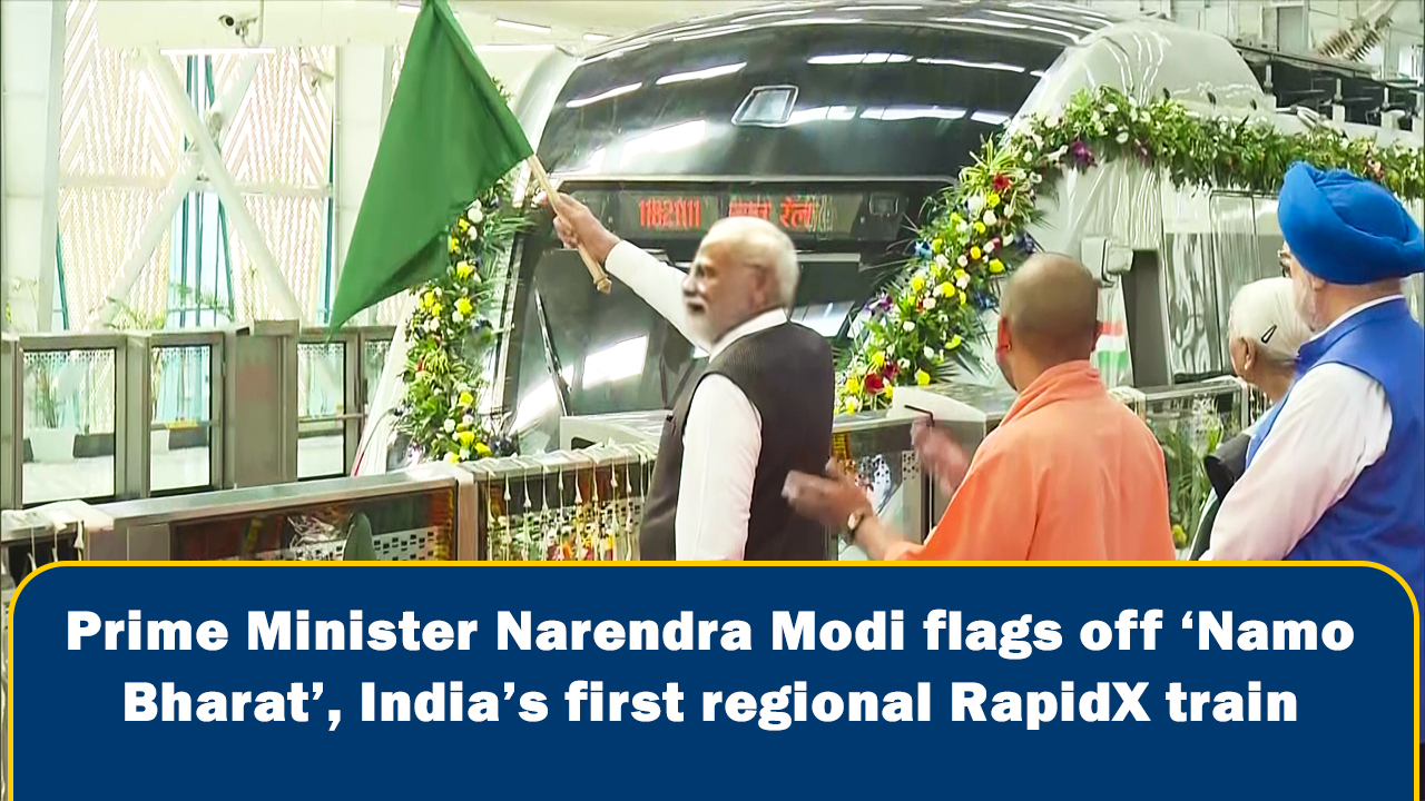 Prime Minister Narendra Modi flags off `Namo Bharat`, India`s first regional RapidX train
